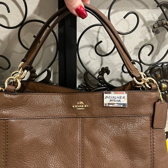 Authentic COACH Small Lexy Pebbled Leather Shoulder Bag EUC! # 23537 Saddle - Picture 4 of 12